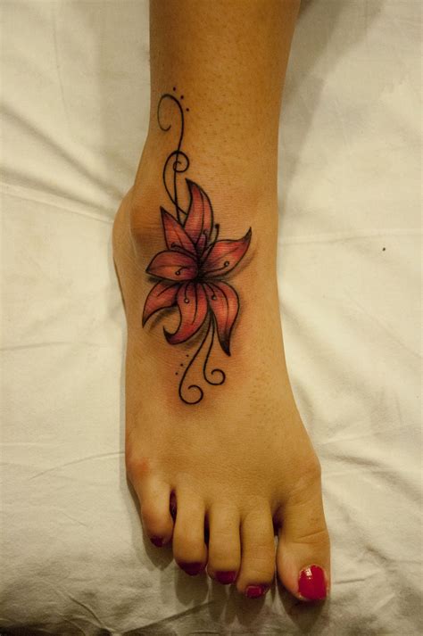 flower tattoo on foot